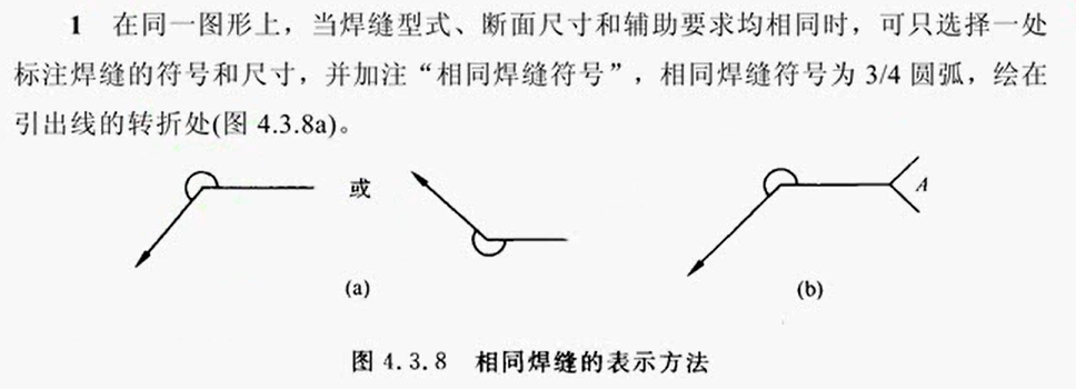 相同焊缝符号  表示方法  图例