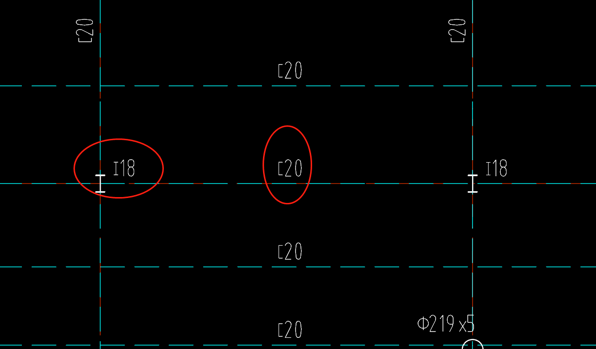 钢结构中  槽钢 和 工字钢  直接在图纸上表示出来  使用钢结构符号